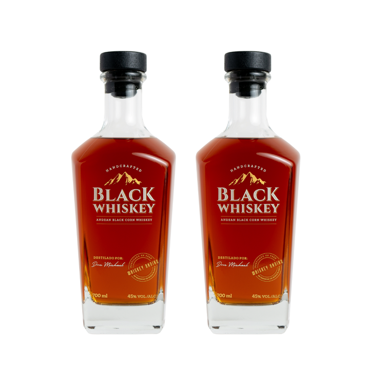 BLACK WHISKEY 700ML X 2 BOTELLAS + REGALO : BOMBONES LA IBERICA BLACK WHISKEY