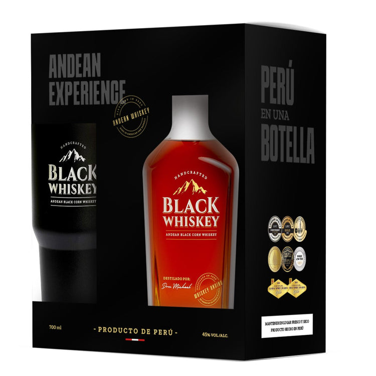 Pack Andean Experience: Black Whiskey 700ml + Tumbler