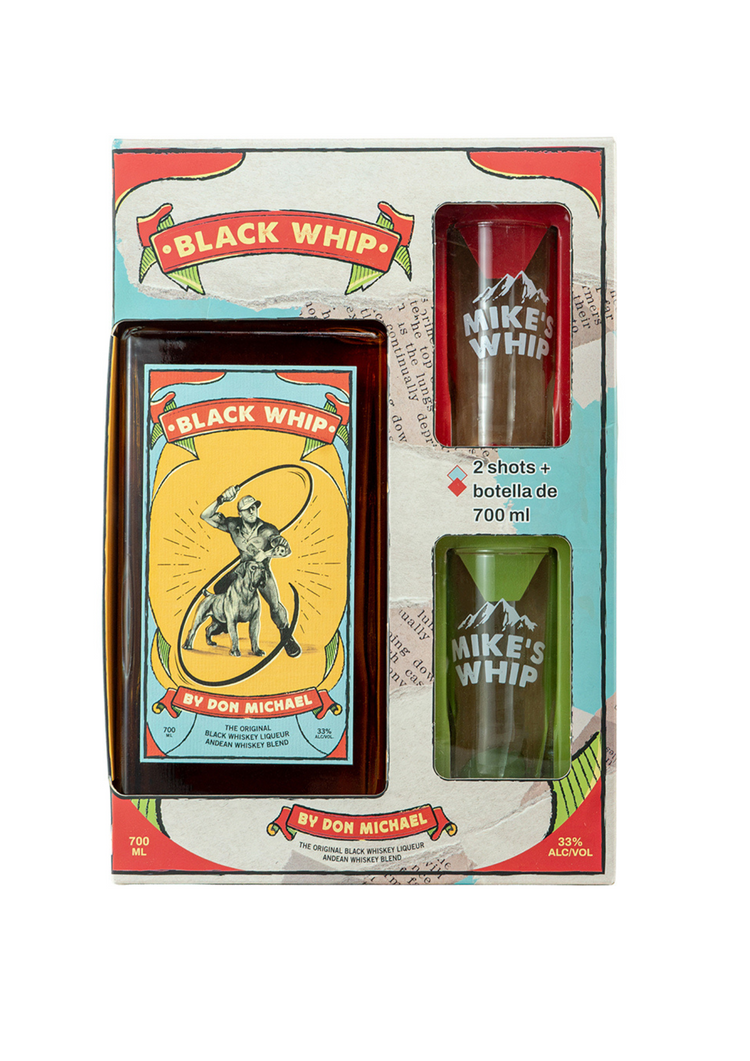 BLACK WHIP + 2 VASOS DE SHOTS
